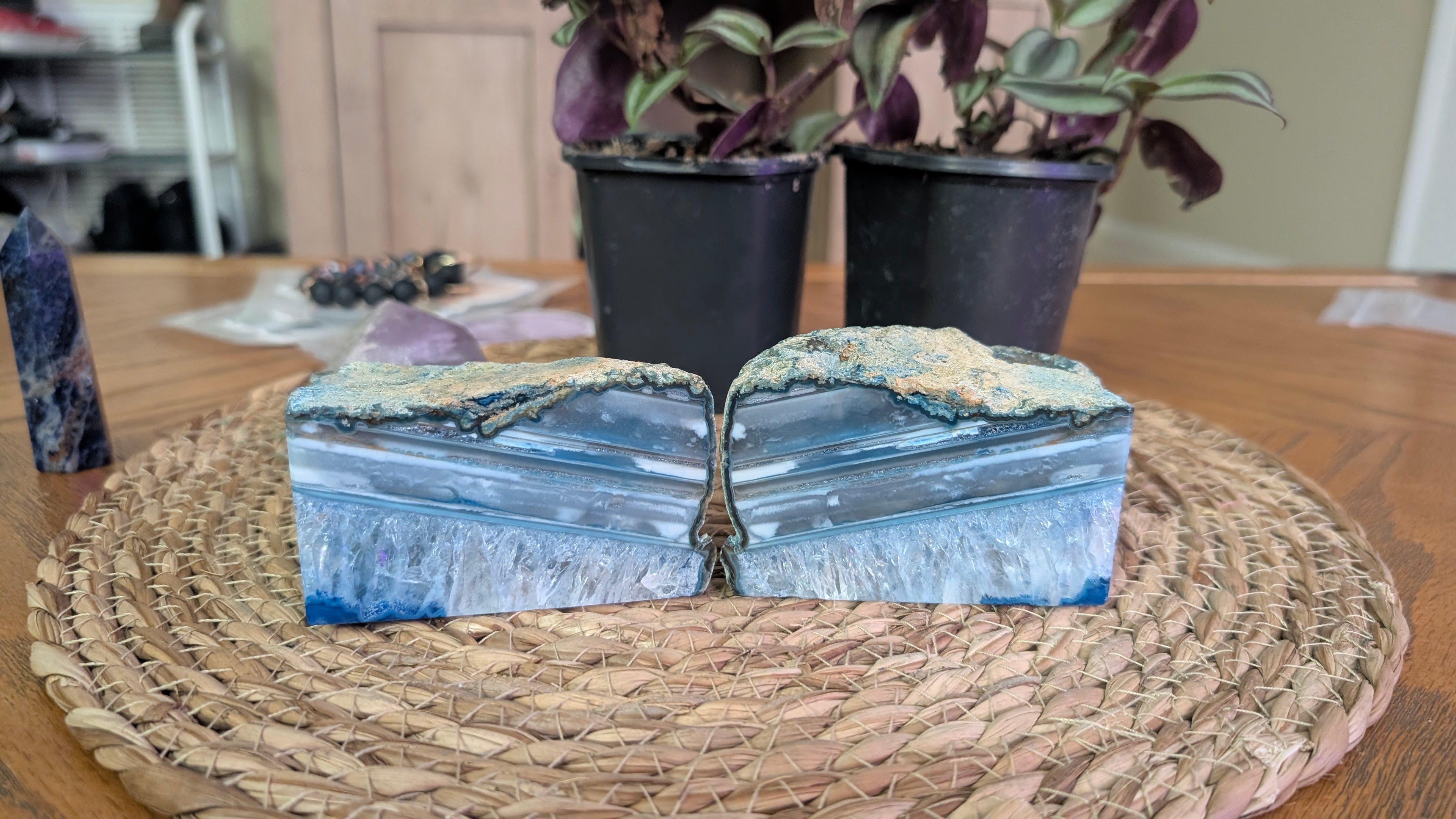 Beautiful agate bookends!
